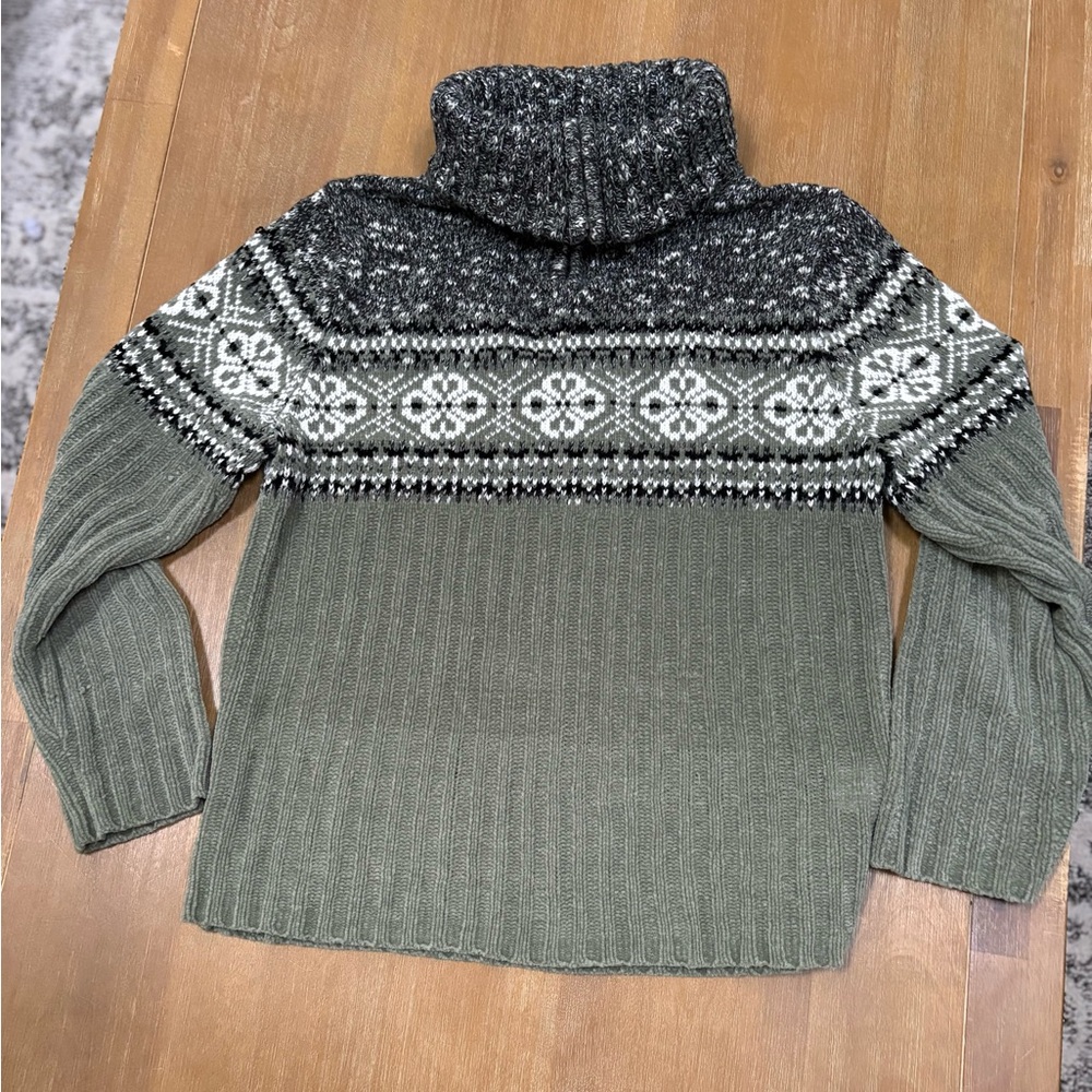 Charcoal and Olive Turtleneck Sweater - Picture 9 of 9
